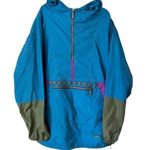 L.L. Bean 90’s Aztec Pattern Colorblock Half Zip Windbreaker Anorak Jacket